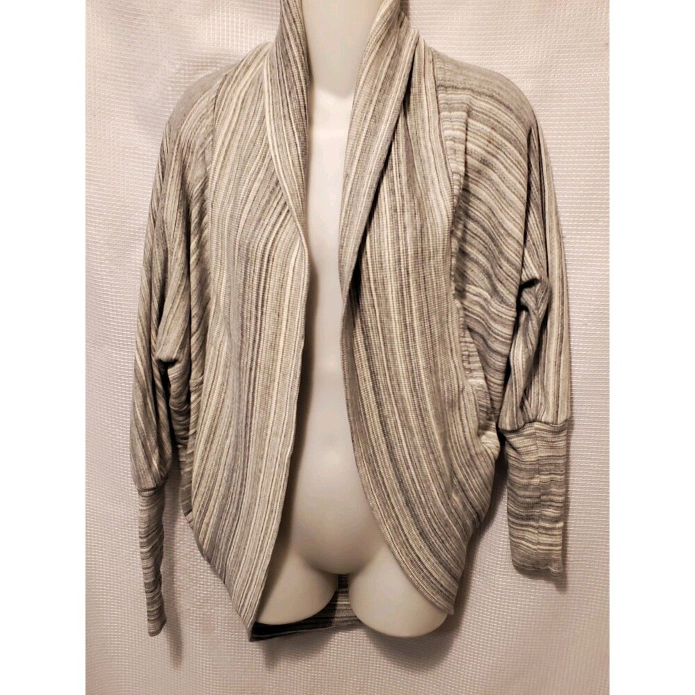 WILFRED ARITZIA Diderot Studded Open-Front Cocoon Cardigan Heathered Gray Sz XS